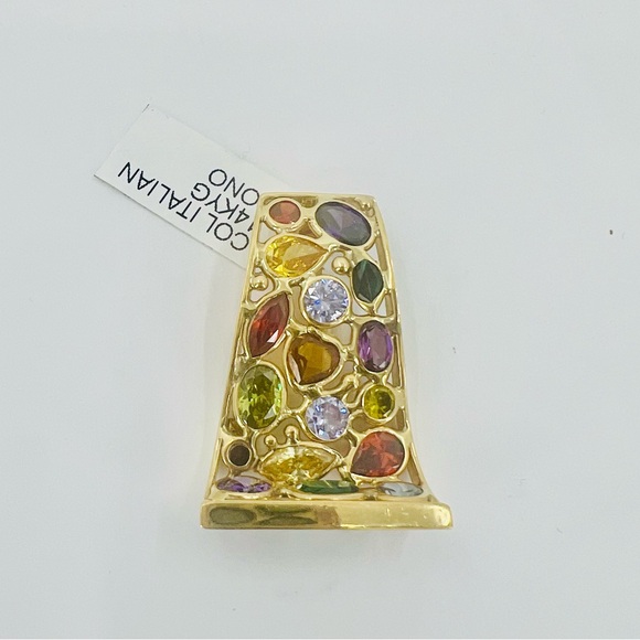 14k Yellow Gold Pendant Jewelry - 14K Yellow Gold (not plated) Colorful Gemstone Pendant